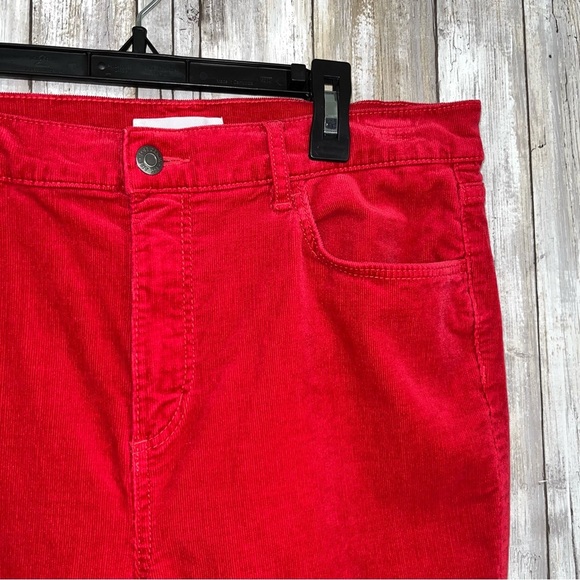 Loft Red Corduroy High Waist Skinny - Picture 2 of 7